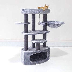 Krabpaal Alexandra 127 - Grey - 9 cm stam - met hangmat