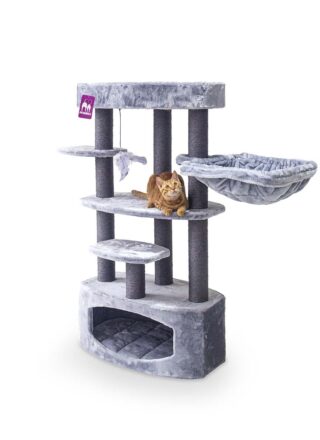 Krabpaal Alexandra 127 - Grey - 9 cm stam - met hangmat