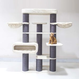 Krabpaal Norwegian 198 - Off White - 20 cm stam - XXL – meerdere katten