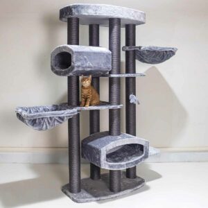 Krabpaal Drive 195 - Grey- 12 cm stam - XXL – meerdere katten